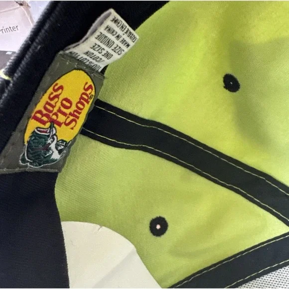 Bass Pro Shop Baseball Cap Adjustable Green Black Faded NEW Fishing Hat - Picture 10 of 10